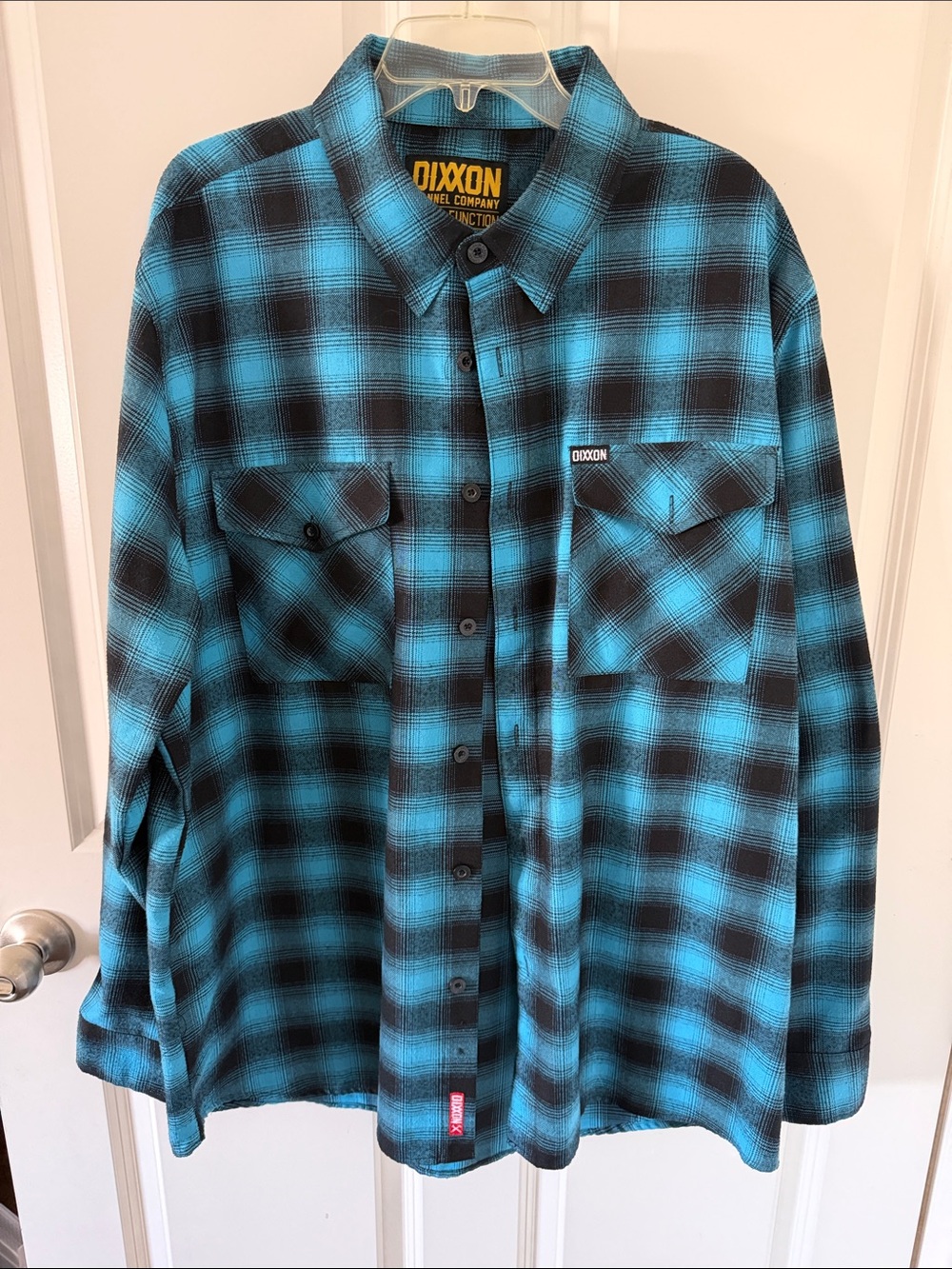 DIXXON ‘FORM & FUNCTION’ Turquoise and Black Plaid Button-Down Proprietary Blend